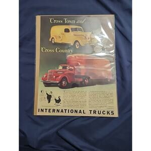 Vintage 1940 Orig Magazine Ad International Trucks Cross Town & Cross Country